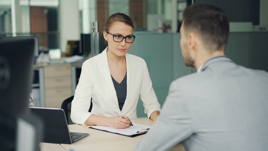 person conducting interview