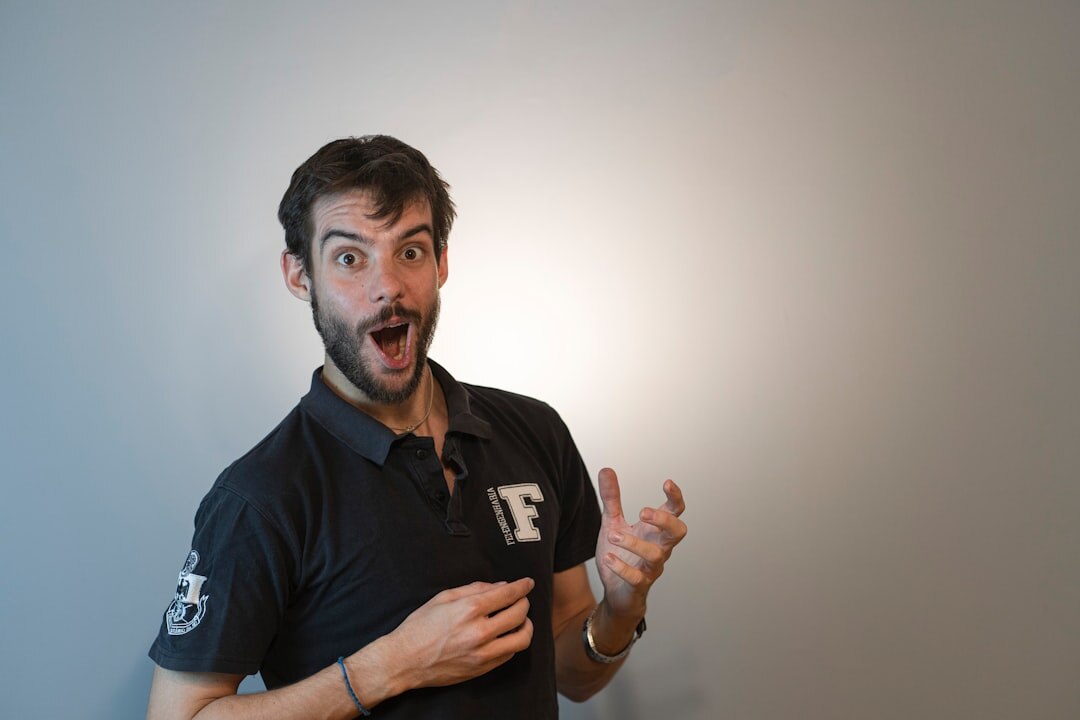 man answering questions confidently