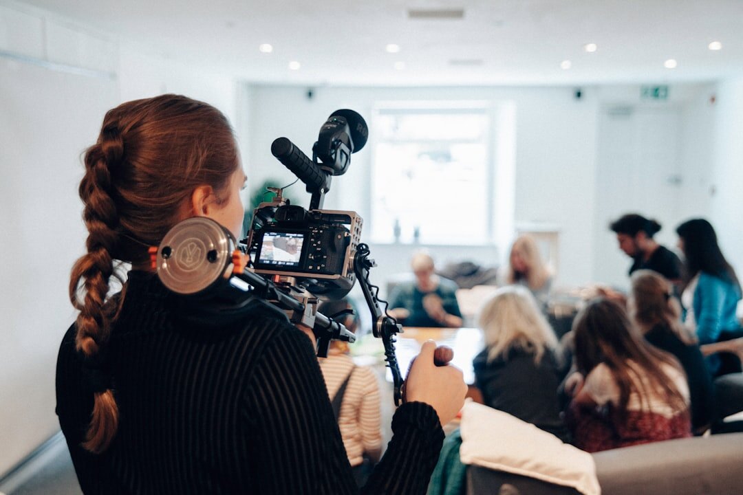 person speaking in front of camera