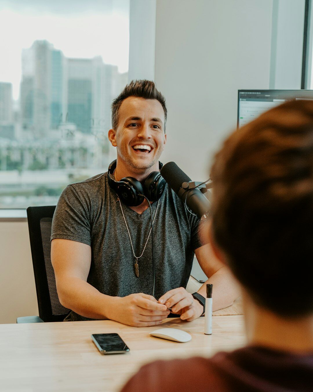 confident interviewee smiling